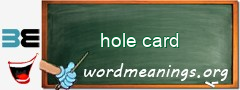 WordMeaning blackboard for hole card